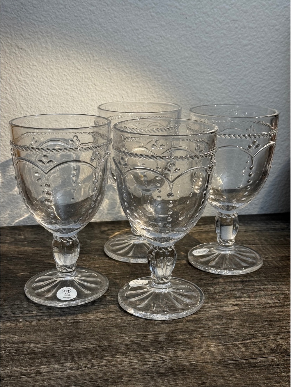 Princess House Marbella Pedestal Glasses 1725 Set of 4 12 oz New Open Box